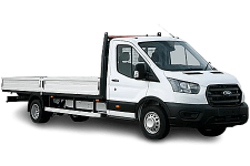 Car Hire Glossop - White Ford Transit Dropside Van - Van hire Glossop
